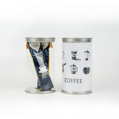 7.2*11.5cm Plastic coffee tube packaging with tin lids
