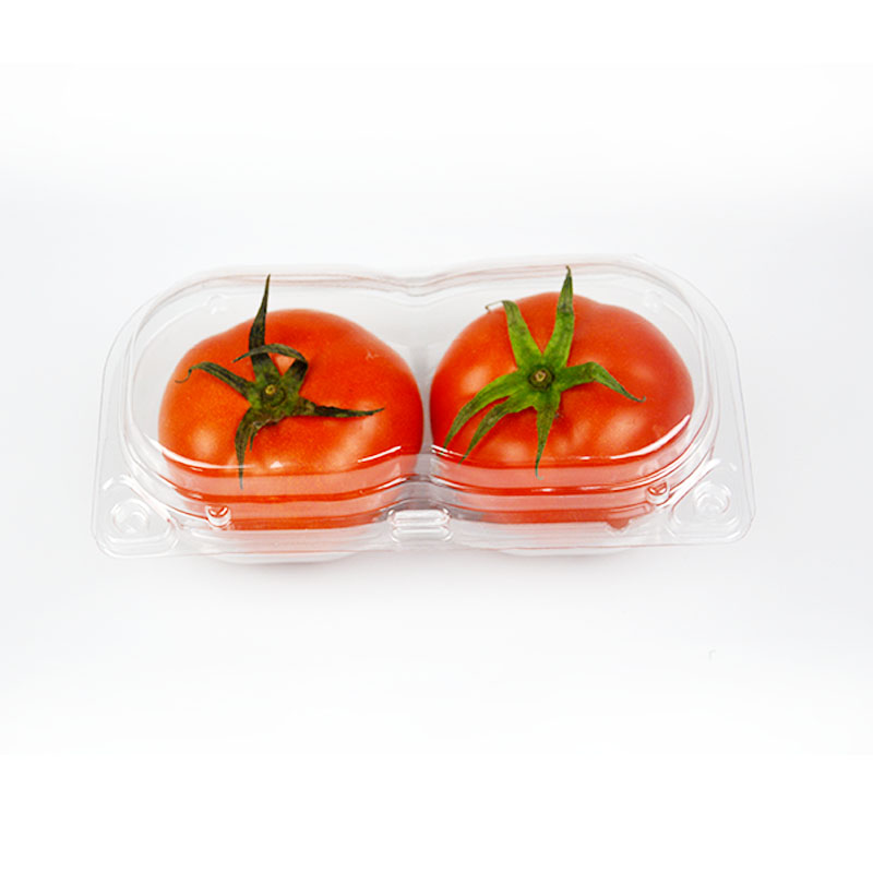 2 Compartment plastic fresh tomato/apple/pear blister fruit pack