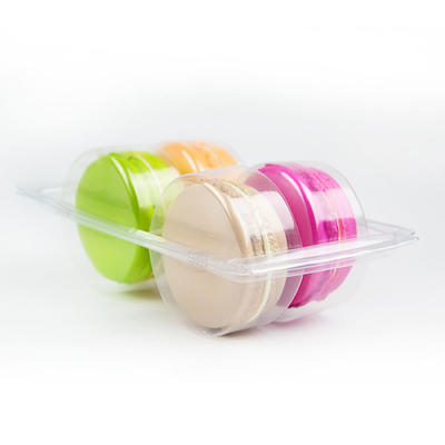 Customized clear PET 4 Macarons blister packaging